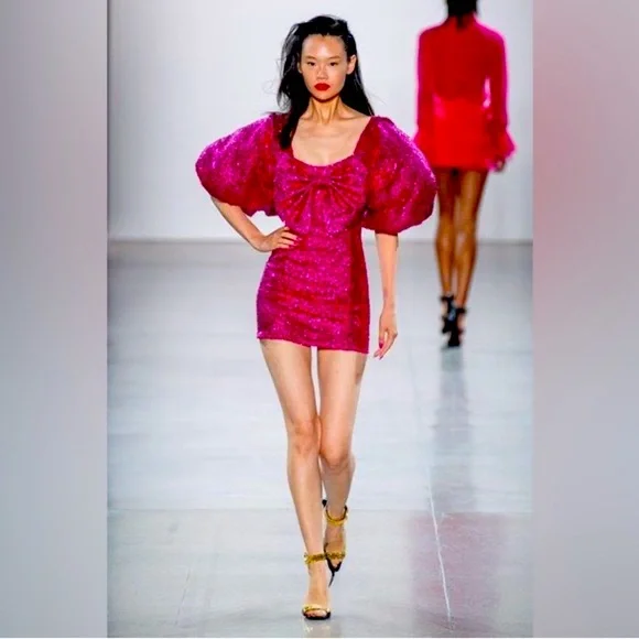 Christian Cowan Dresses | Cristian Cowan Original Ready To Wear Size 4 Stunning Sequin Party Dress | Color: Red/White | Size: 4 | Mortandjack's Closet